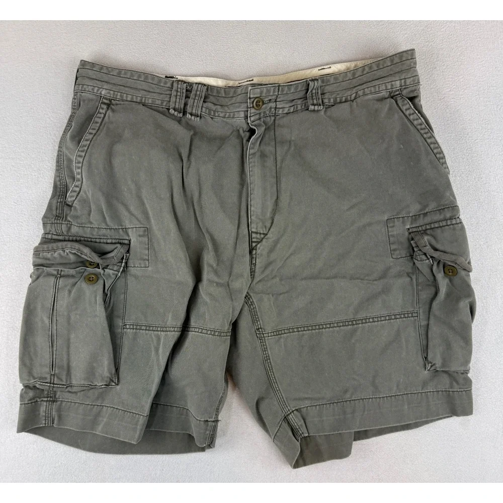 Polo Ralph Lauren Cargo Shorts Mens 42 Olive Green Cotton Multi Pocket Casual